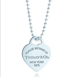 Authentic Tiffany & Co. “Return to Tiffany” sterling silver long heart necklace